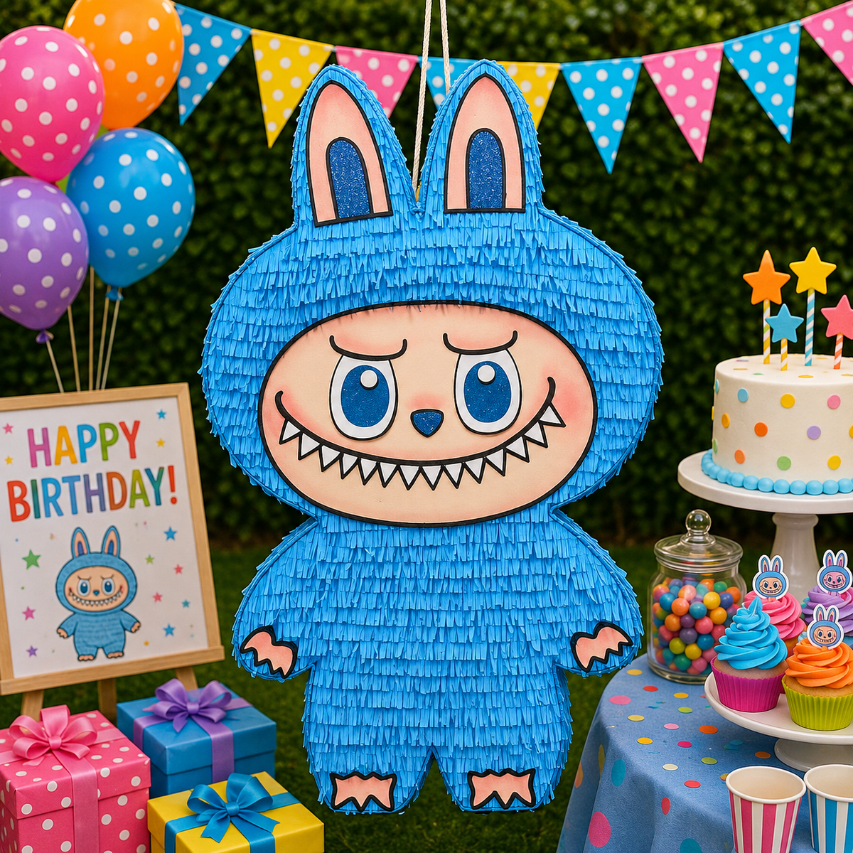 LABUBUH - BLUE PIÑATA PRE-ORDER | 3 Days Production | FREE Stick Included!