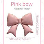 SS PINK BOW FOIL BALLOONS HELIUM Filled